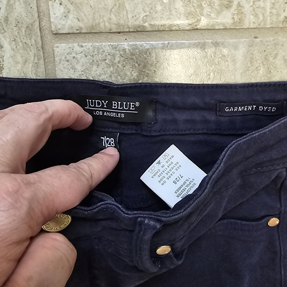 Judy Blue In the Navy Blue Wide Leg Tummy Control Crops Jeans Size 7 - Picture 5 of 9